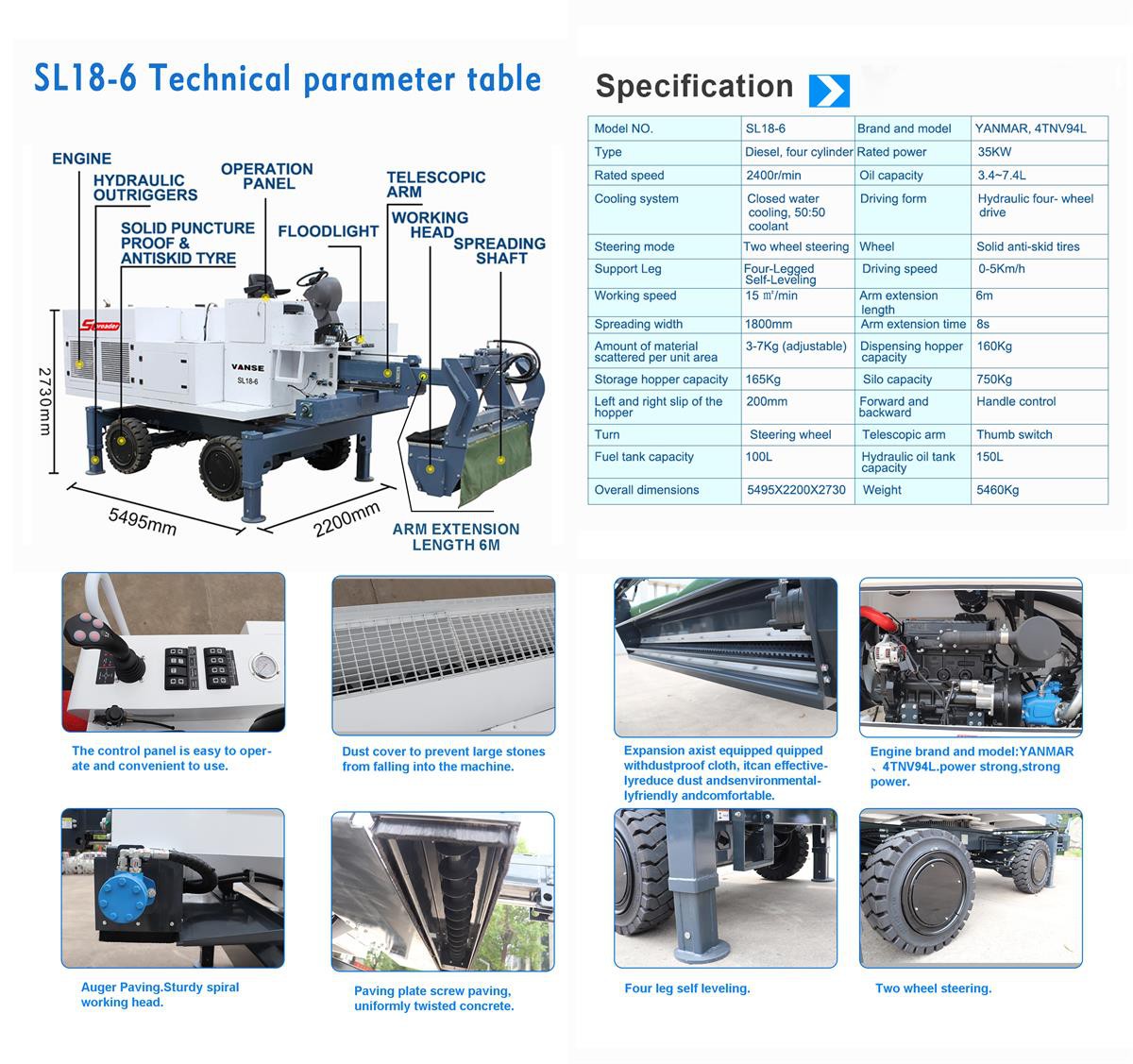 SL18-6 Technical parameter table - SL18-6 Technical parameter table -