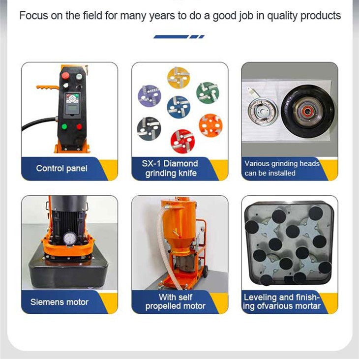 VANSE VS-700 Road Machinery 380V 15KW 60HZ Hand Held Planetary Concrete Floor Grinder Machine Concrete Polisher For Sale