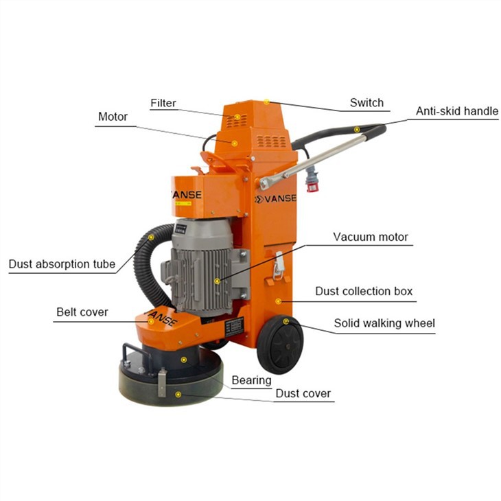 VS-320D High-speed Universal 1KW Automatic Small Grinder Concrete Floor Grinder With Vacuum Motor